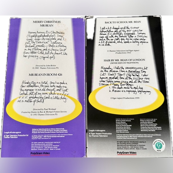 📼Vintage Mr. Bean 90s VHS Tapes x 2 - Picture 2 of 4